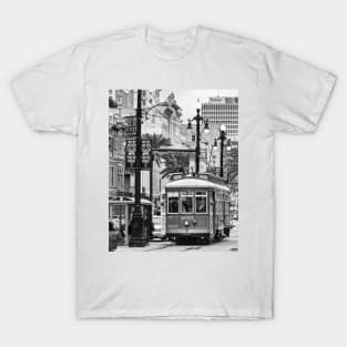 New Orleans Red Streetcar B+W T-Shirt